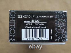 Sightron SRS-2 Open Reflex Red Dot Sight 2 MOA Dot with Picatinny Mount #40020