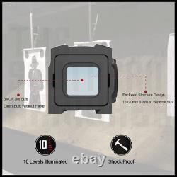 Solar Powered Enclosed Red Dot Optic Sight For Acro Mps Footprint Shake Awake