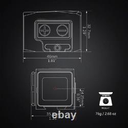 Solar Shake Awake Enclosed Red Dot Optic Sight ACRO Footprint + RMR Adapter