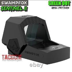 SwampFox SENTINEL II 2 GREEN Dot RMSc Pattern Optic with BACKUP REAR SIGHT