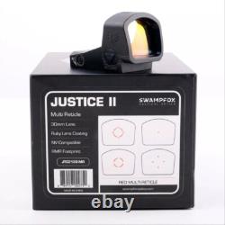 Swampfox Justice II 1x30mm6MOA 4 Reticle Red/Green Dot Optic Sight RMR footprint
