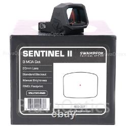 Swampfox Sentinel II 2 1x20mm 3MOA Red Dot RMSc Footprint Back Up Sight