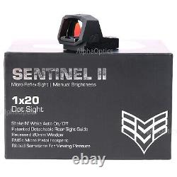 Swampfox Sentinel II 2 1x20mm 3MOA Red Dot RMSc Footprint Back Up Tritium Sight