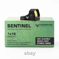 Swampfox Sentinel Red Dot Sight RMSc Footprint 1x16mm Manual Brightness Optics