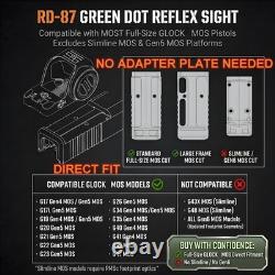 TSA RD-87 Green Dot Sight Direct Fit GLOCK MOS Shake Awake 3 MOA