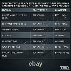 TSA RD-88 Multi Reticle Enclosed Red Dot Sight RMSc 407K 507K Optic + MOS Adapt