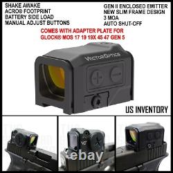 Tactical Enclosed Shake Awake Red Dot Optic For Glock Mos Or Acro Footprint