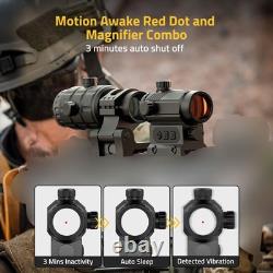 Tactical Motion Awake Magnified Red Dot Kit Red Dot Sight with 3x Magnifier US