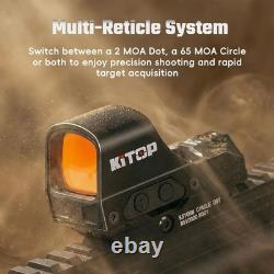Tactics Red Dot Reflex Sight Multi-Reticle with2 MOA Dot&65 MOA Circle Shake Awake