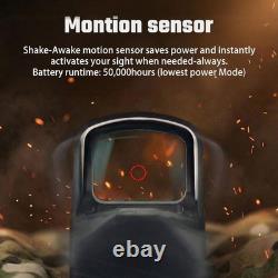Tactics Red Dot Reflex Sight Multi-Reticle with2 MOA Dot&65 MOA Circle Shake Awake