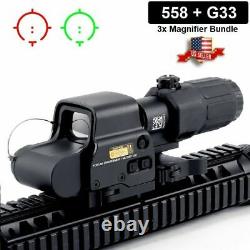 USA 558+G33 Magnifier Scope Holographic Red Dot Sight withQD mount AIRSOFT