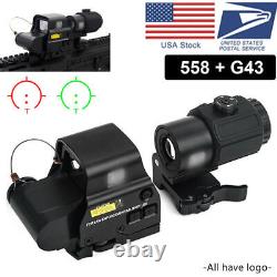 US Store eotech sight 558 Red Green Dot G43 3X Magnifier With Side QD Mount