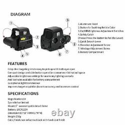 US Store eotech sight 558 Red Green Dot G43 3X Magnifier With Side QD Mount