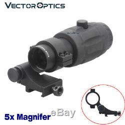 Vector Optics Tactical 5X Magnifier Scope for Red Dot Sights Flip to Side Mount