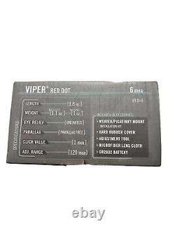 Viper Red Dot 6 Sight Bright Red Moa Weaver/ Picatinny Rail Mount Included