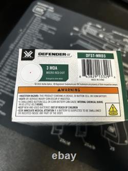 Vortex Defender ST 3 MOA Red Dot Sight DFST-MRD3 with Shake Awake Auto Shutoff NEW