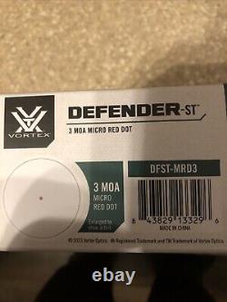 Vortex Defender-ST 3 MOA Red Dot Sight Shake Awake Auto Shutoff DFST-MRD3