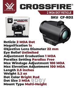 Vortex Optics Crossfire Red Dot Sight CF-RD2 & 3X Magnifier withFree CF Hat Bundle