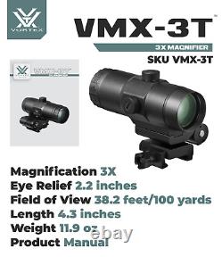 Vortex Optics Crossfire Red Dot Sight CF-RD2 & 3X Magnifier withFree CF Hat Bundle