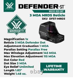 Vortex Optics DFST-MRD3 Defender-ST Micro Red Dot Sight