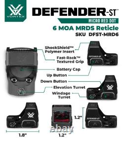 Vortex Optics DFST-MRD6 Defender-ST Micro Red Dot Sight