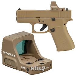 Vortex Optics Defender-CCW 3 MOA Micro Red Dot Tan with Patriot Sky Badge Camo Cap