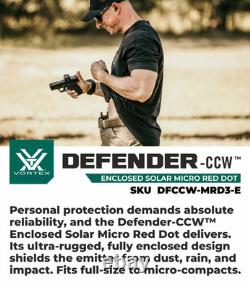 Vortex Optics Defender-CCW Enclosed Solar Micro Red Dot with Free Vortex Camo Cap
