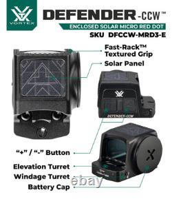 Vortex Optics Defender-CCW Enclosed Solar Micro Red Dot with Free Vortex Camo Cap