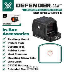 Vortex Optics Defender-CCW Enclosed Solar Micro Red Dot with Free Vortex Camo Cap