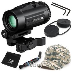 Vortex Optics Micro3X Red Dot Sight Magnifier with CD Hat and Cleaning Pen Bundle