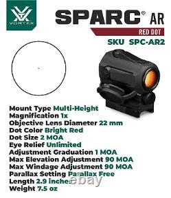 Vortex Optics SPARC Red Dot Sight Gen II 2 MOA Dot with Vortex Free Hat Bundle