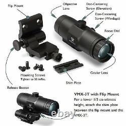 Vortex Optics VMX-3T with Flip Mount Waterproof Magnifier for Red Dot Sight