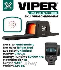 Vortex Optics Viper Enclosed Micro Multi-Reticle Red Dot Sight VPR-SGMRD3-MR-E