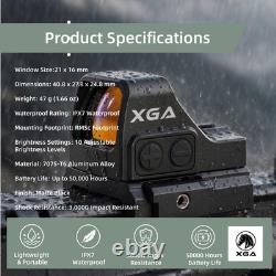 XGA 507K-X2 Open Reflex Multi-Reticle Red Dot Sight for RMSC